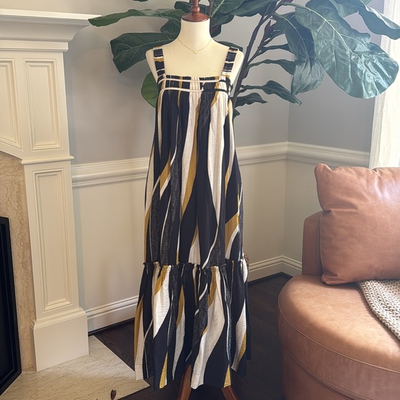 Anthropologie Square Neckline Flowy Midi Dress - Picture 6 of 9